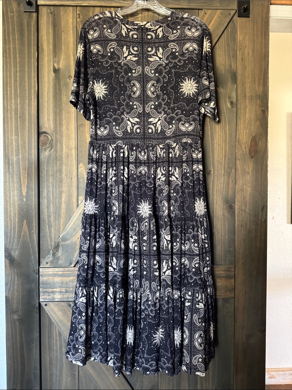 Johnny Was Paisley Celestial Tiered Sheer Midi Dress - Picture 4 of 7